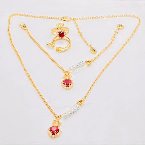 Brand new, Juicy Couture Royal Siam Necklace, Bracelet, Ring Size 7, Set 3 - Picture 8 of 11